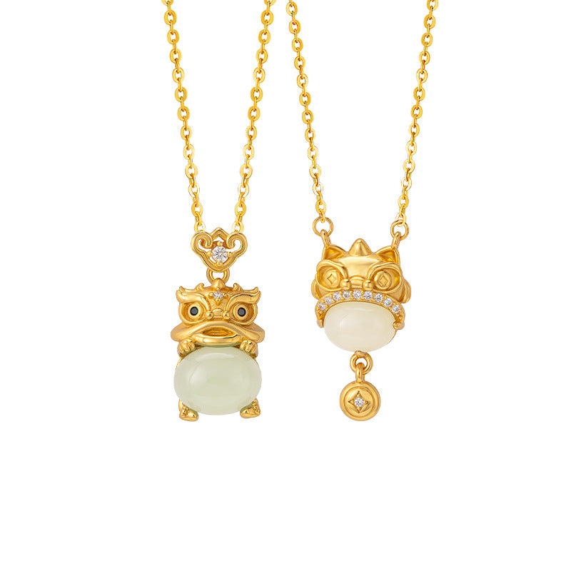 National Fashion Everything Goes Well, Xingshi, Jade Pendant, S925 Sterling Silver Necklace, Hetian Jade, Niche National Style Gift Jewelry