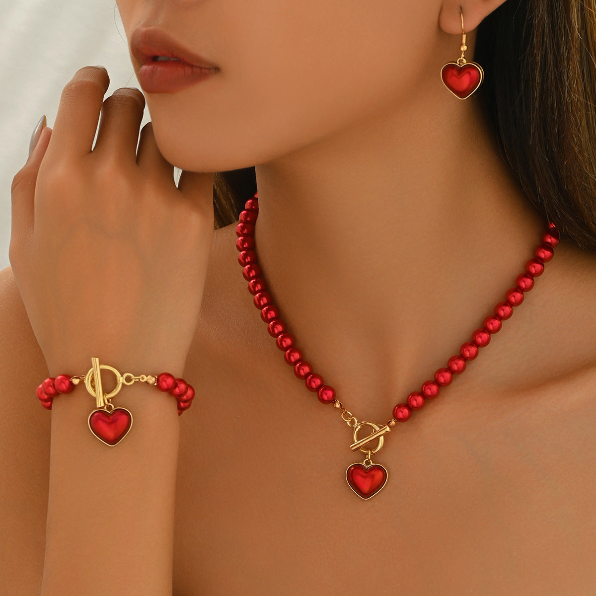 Red Bead Heart Jewelry