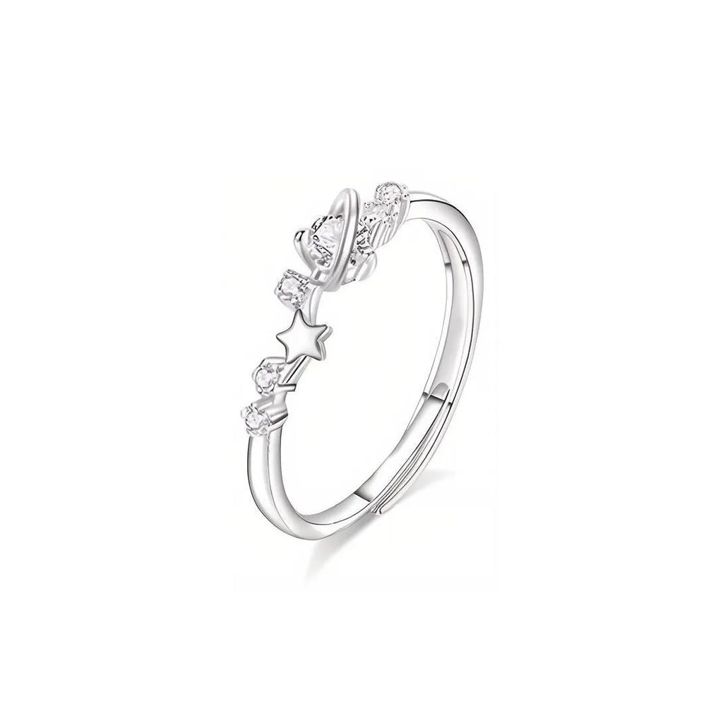 Mobius Pure Silver 999 Couple Ring Light Luxury High Sense Planet Ring Ins Style Valentine's Day Star Ring