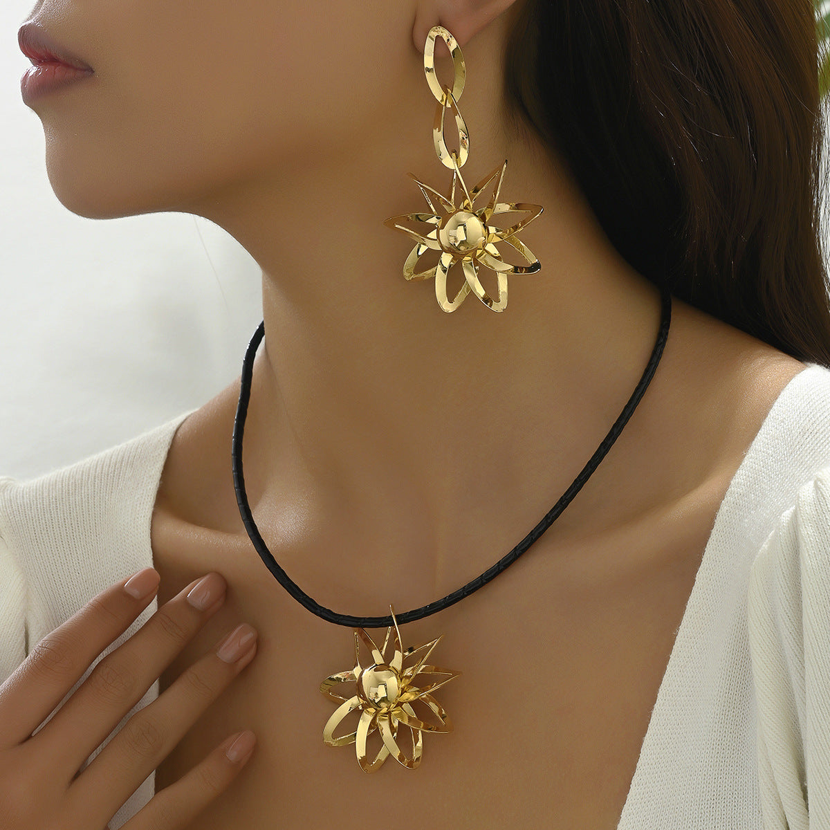 Open Star Flower Cord Jewelry