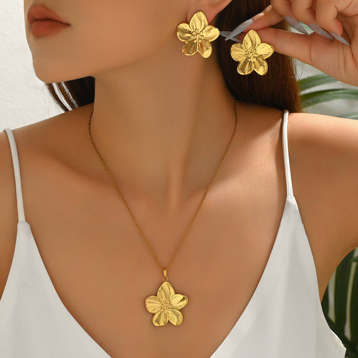 Etched Petal Flower Jewelry