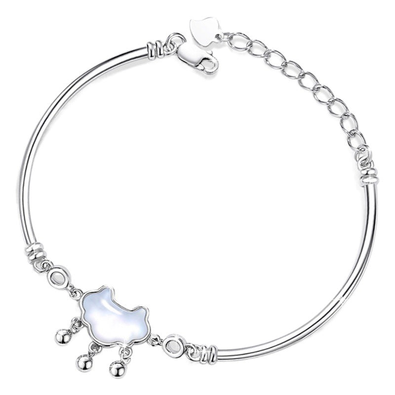 Life Lock Love Sterling Silver 925 Bracelet Female Niche Design Light Luxury Bell Bracelet Ins Style Auspicious Cloud Bracelet