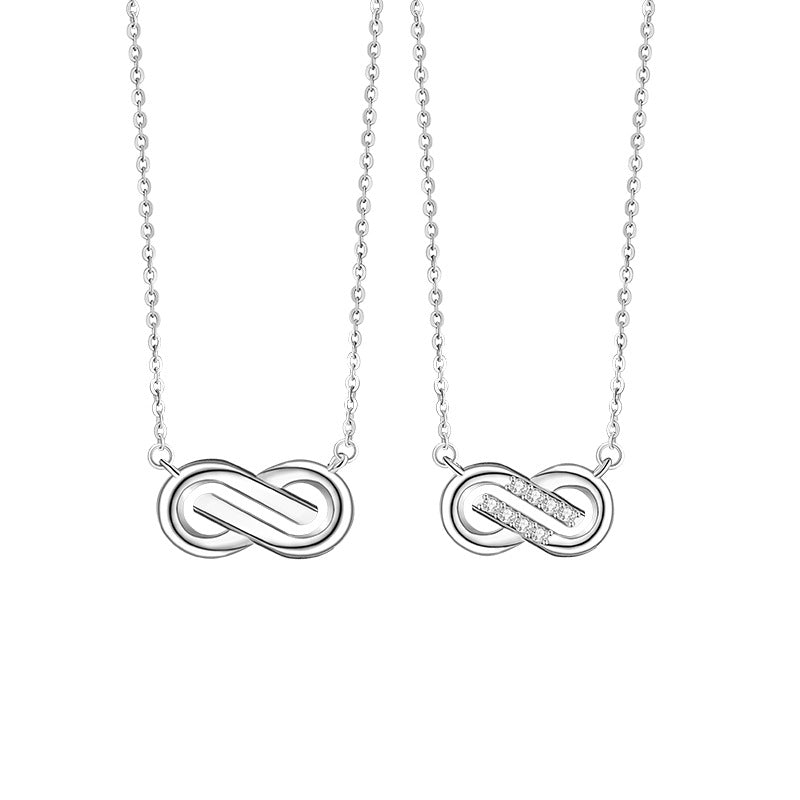 Mobius Ring Sterling Silver 925 Couple Necklace Niche Design Light Luxury Clavicle Chain Ins Infinite Symbol Pendant