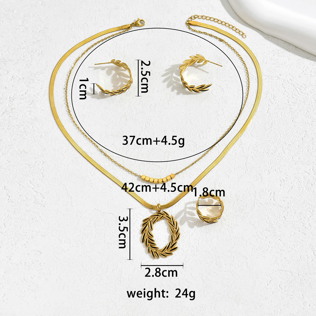 Leaf Wreath Layered Jewelry — product image 4