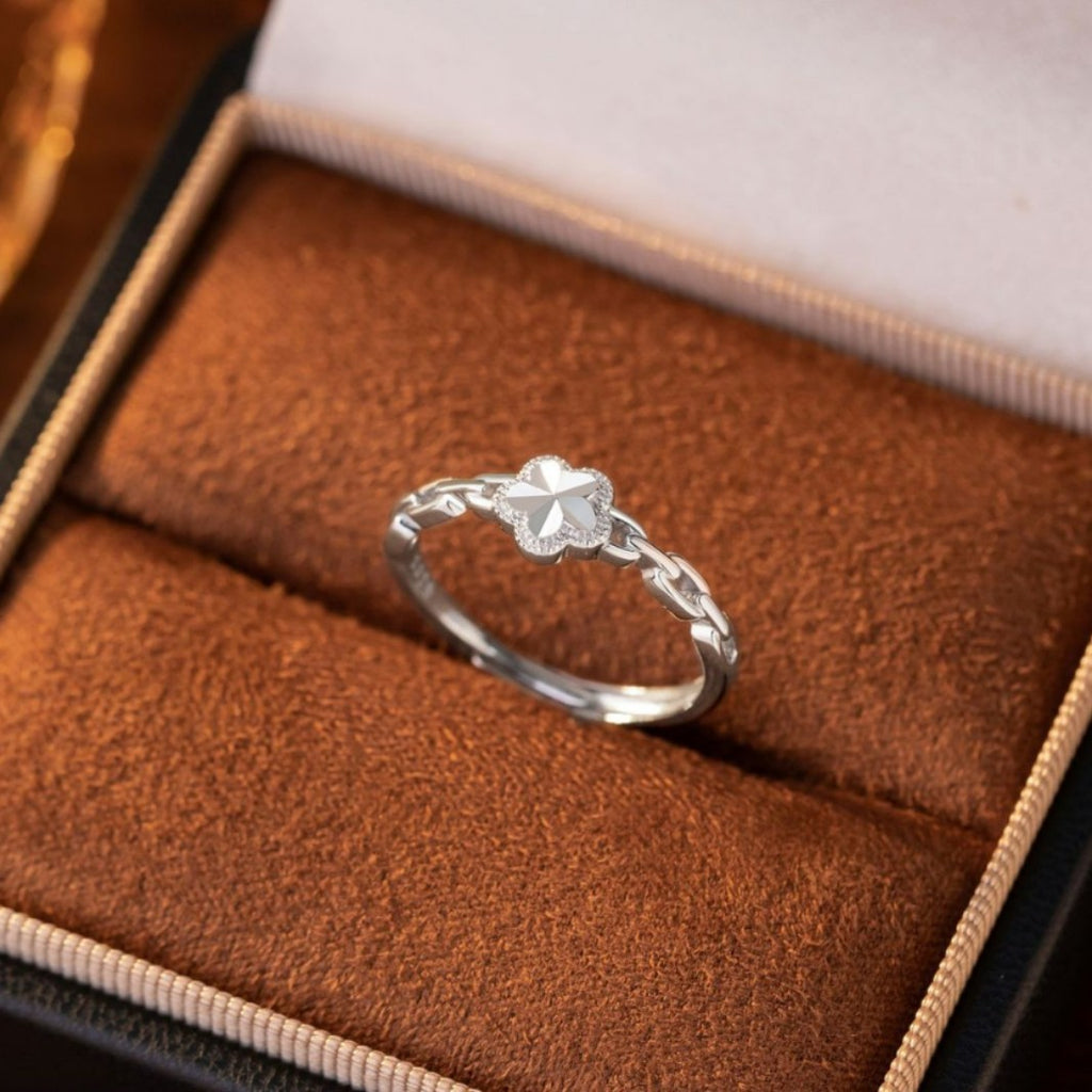Peach Blossom Sterling Silver 925 Ring Female Light Luxury High-Grade Flower Ring Ins Little Red Book Same Peach Blossom Ring