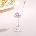Angel Wings Sterling Silver 925 Necklace Women's Fashion All-Match Tassel Clavicle Chain Ins Get Love Zircon Pendant