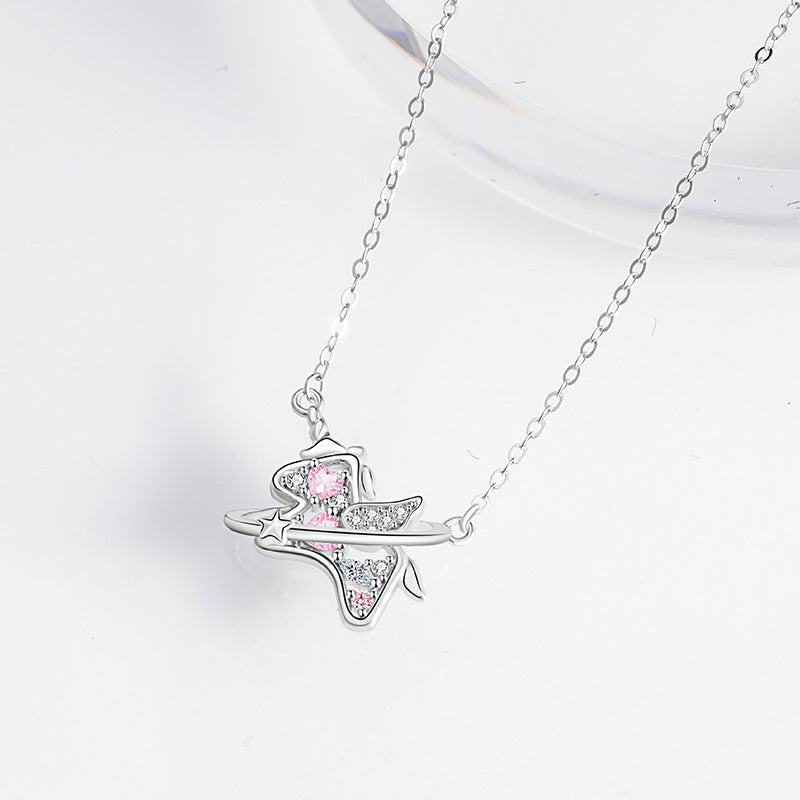 Fantasy Unicorn Sterling Silver 925 Necklace Female Sweet Cute Love Clavicle Chain Ins Style Zodiac Horse Pendant