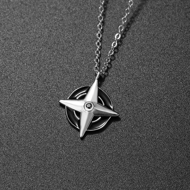 Cross Sterling Silver 925 Necklace Men's Niche Design Light Luxury Hip Hop Clavicle Chain Ins High-Grade Star Pendant