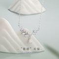 Tassel Safe Sterling Silver 925 Necklace Women's Fashion Versatile Hetian Jade Laurel Clavicle Chain Ins Style Wheat Ear Pendant