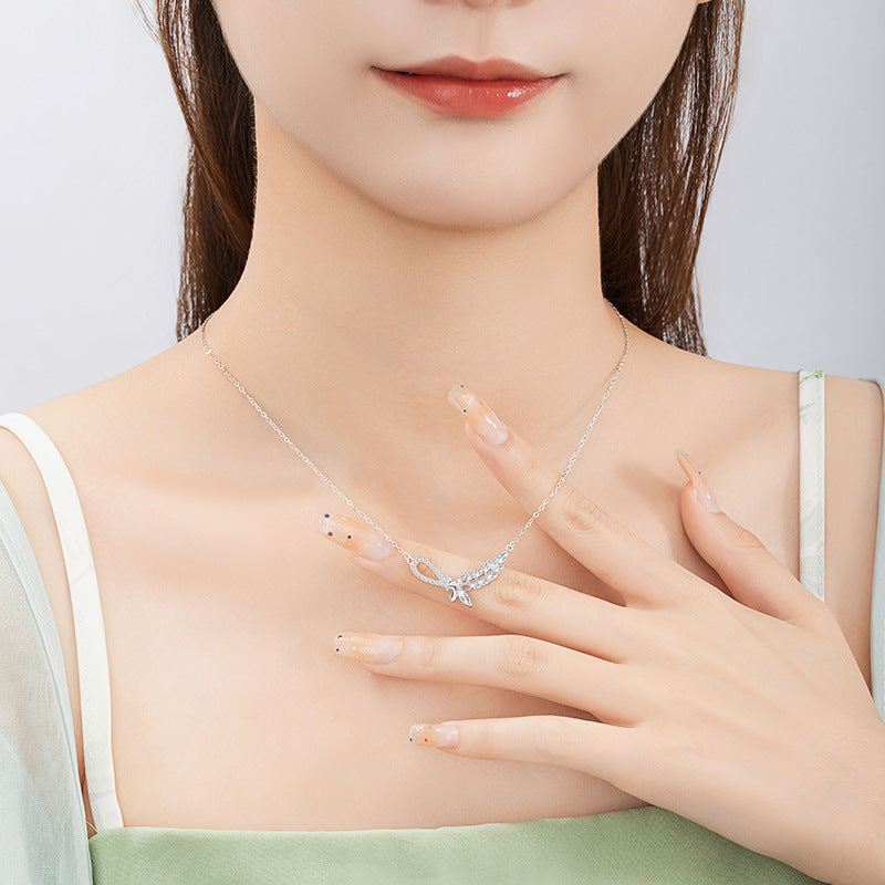 Tassel Safe Sterling Silver 925 Necklace Fashionable Versatile Laurel Goddess Clavicle Chain Isn Light Luxury Style Wheat Ear Pendant