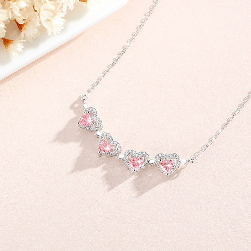 Lucky Clover Sterling Silver 925 Necklace Women's Fashion All-Match Magnetic Clavicle Chain Get Things Ins Style Love Pendant