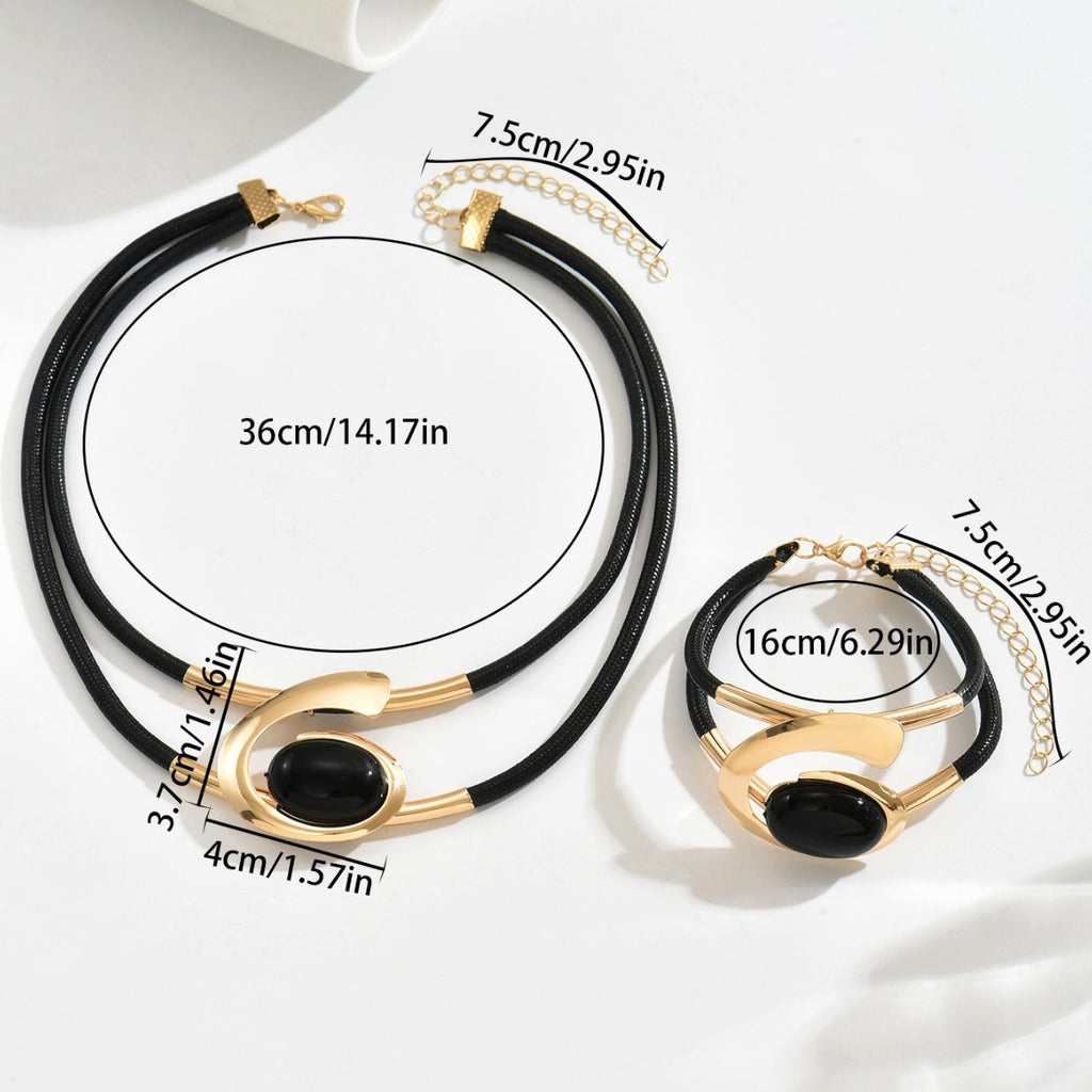Black Oval Double-Cord Jewelry — product image 4