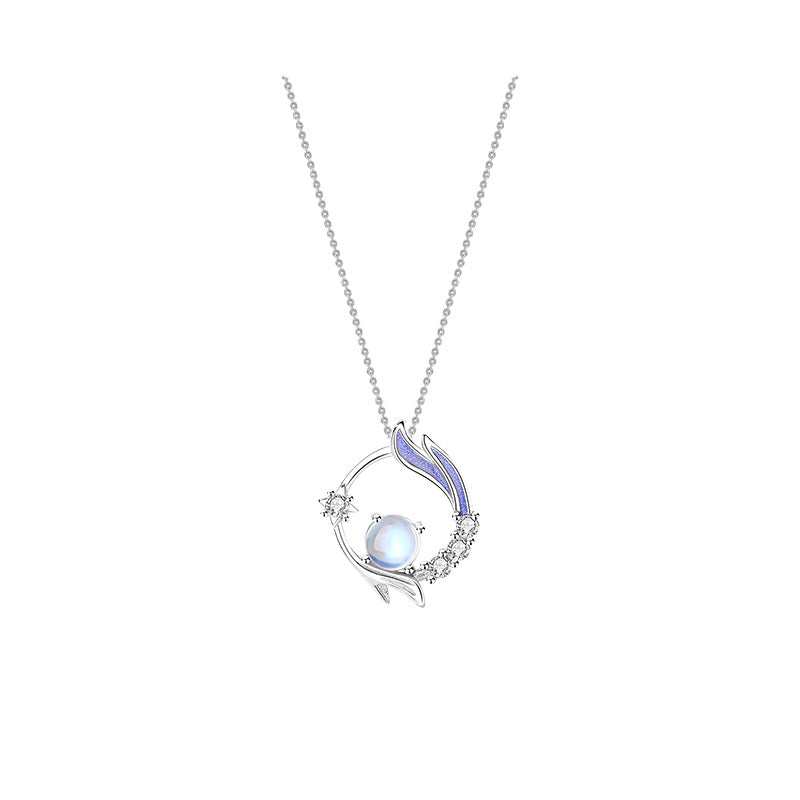 Original Design Chang'an Dream Necklace Female S925 Sterling Silver Valentine's Day Glaze Niche Simple Temperament Pendant