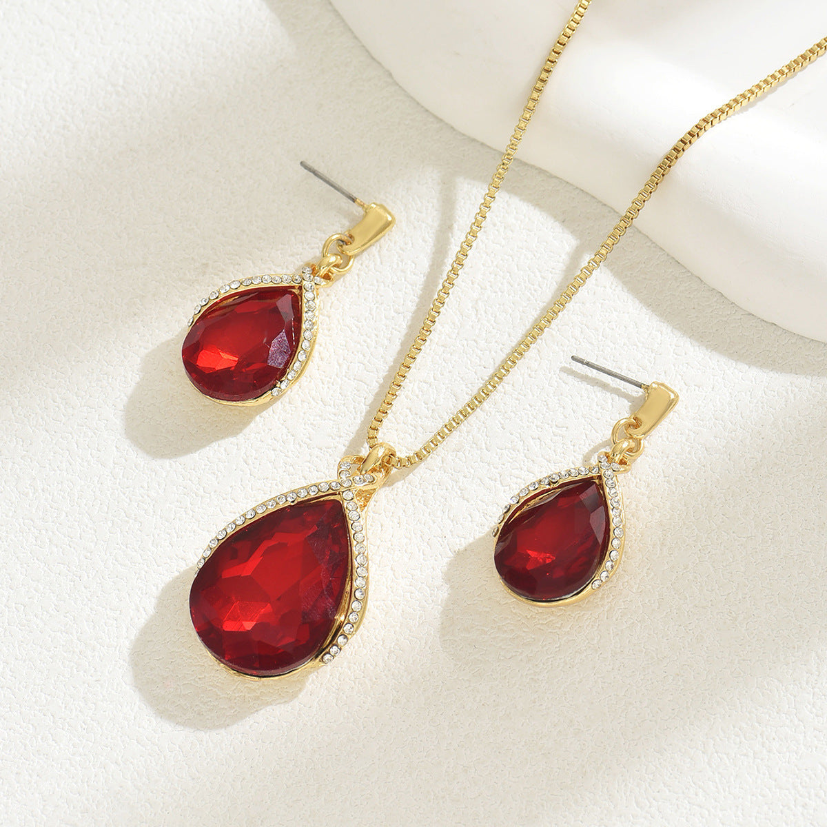 Ruby-Color Teardrop Jewelry — product image 3