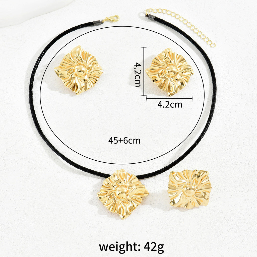 Folded Square-Flower Cord Jewelry — product image 4