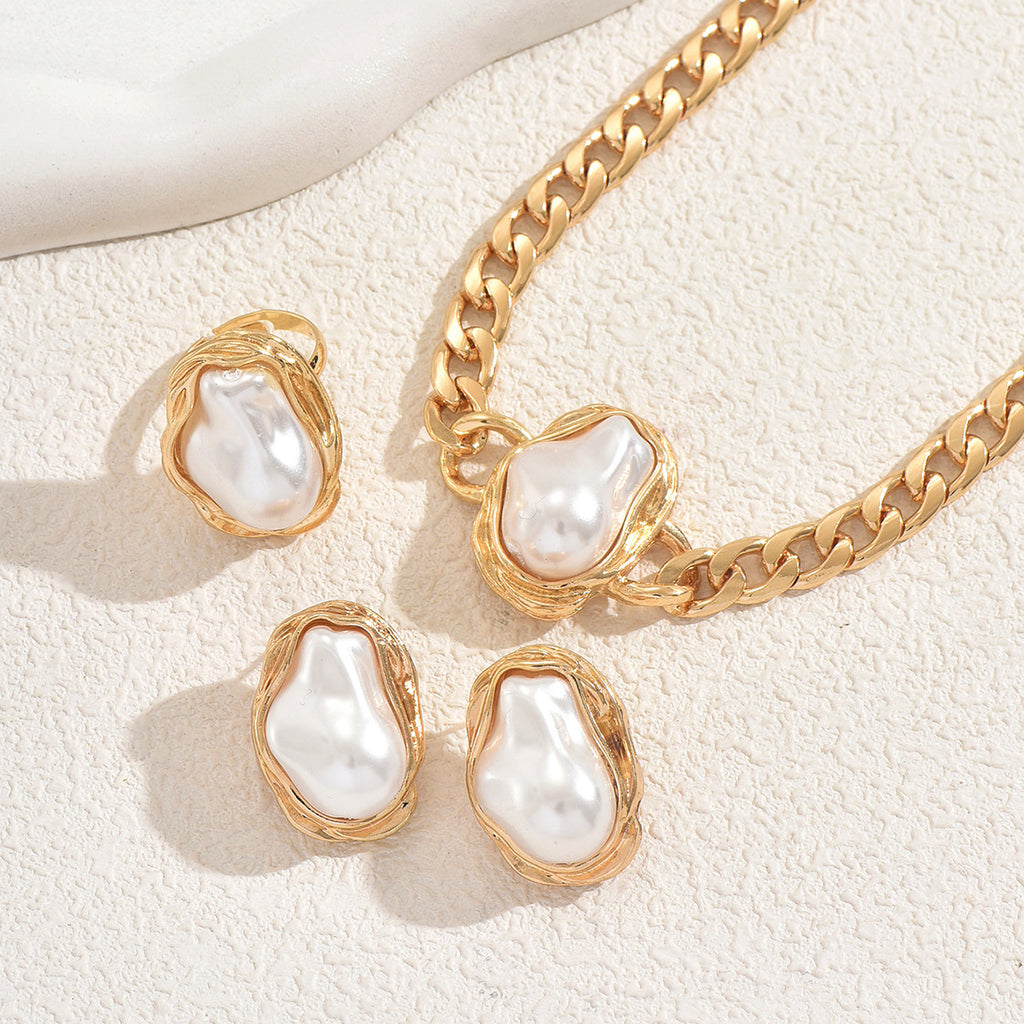 Irregular Pearl-Effect Chain Jewelry — product image 3