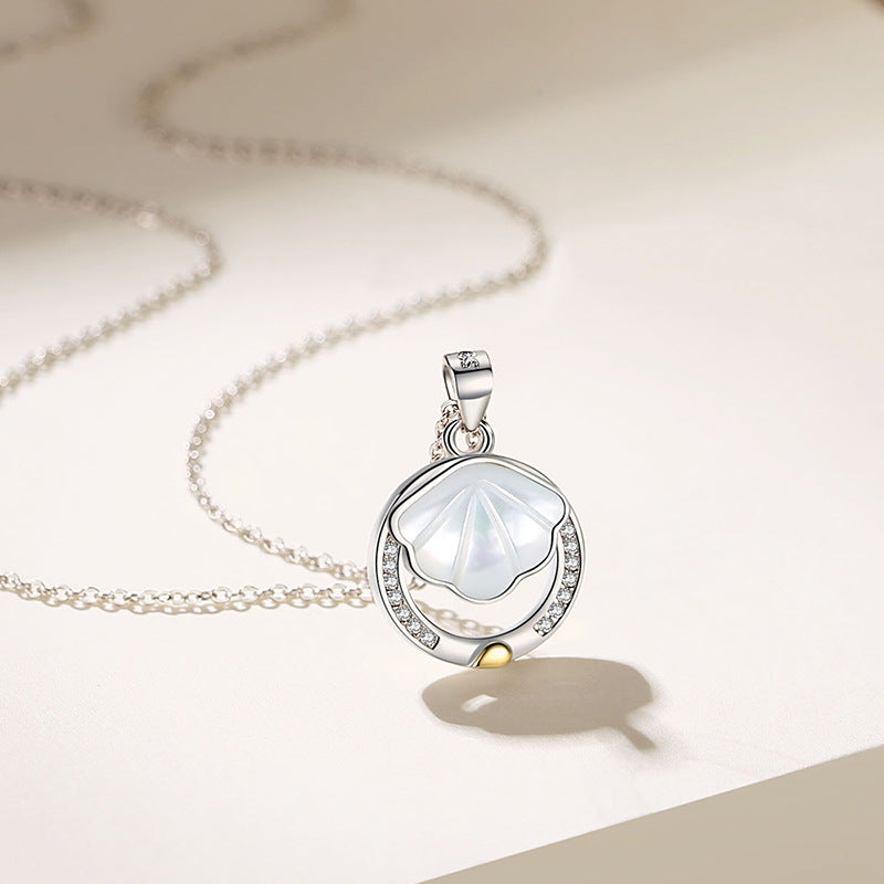 Original Design Shell Couple Necklace Sterling Silver Lifetime Clavicle Chain Whale This Life Has You Japanese and Korean Style Hair Generation