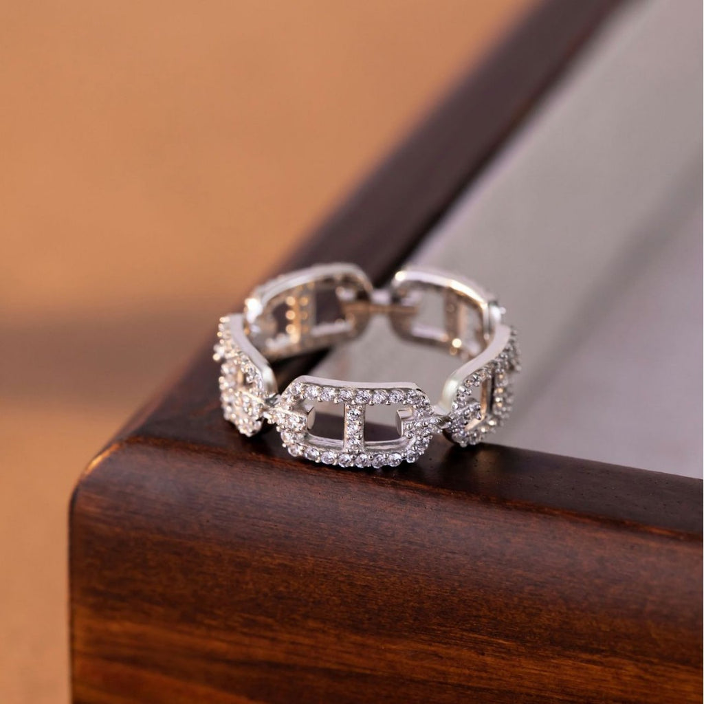Pig Nose Buckle Sterling Silver 925 Ring Female Niche Design Light Luxury Zircon Ring Ins Little Red Book Same Style Ring