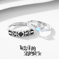 Original Design Princess Knight Couple Ring Glass Ring Cold Enamel Pair Crown Long-Distance Love Ring Generation Hair