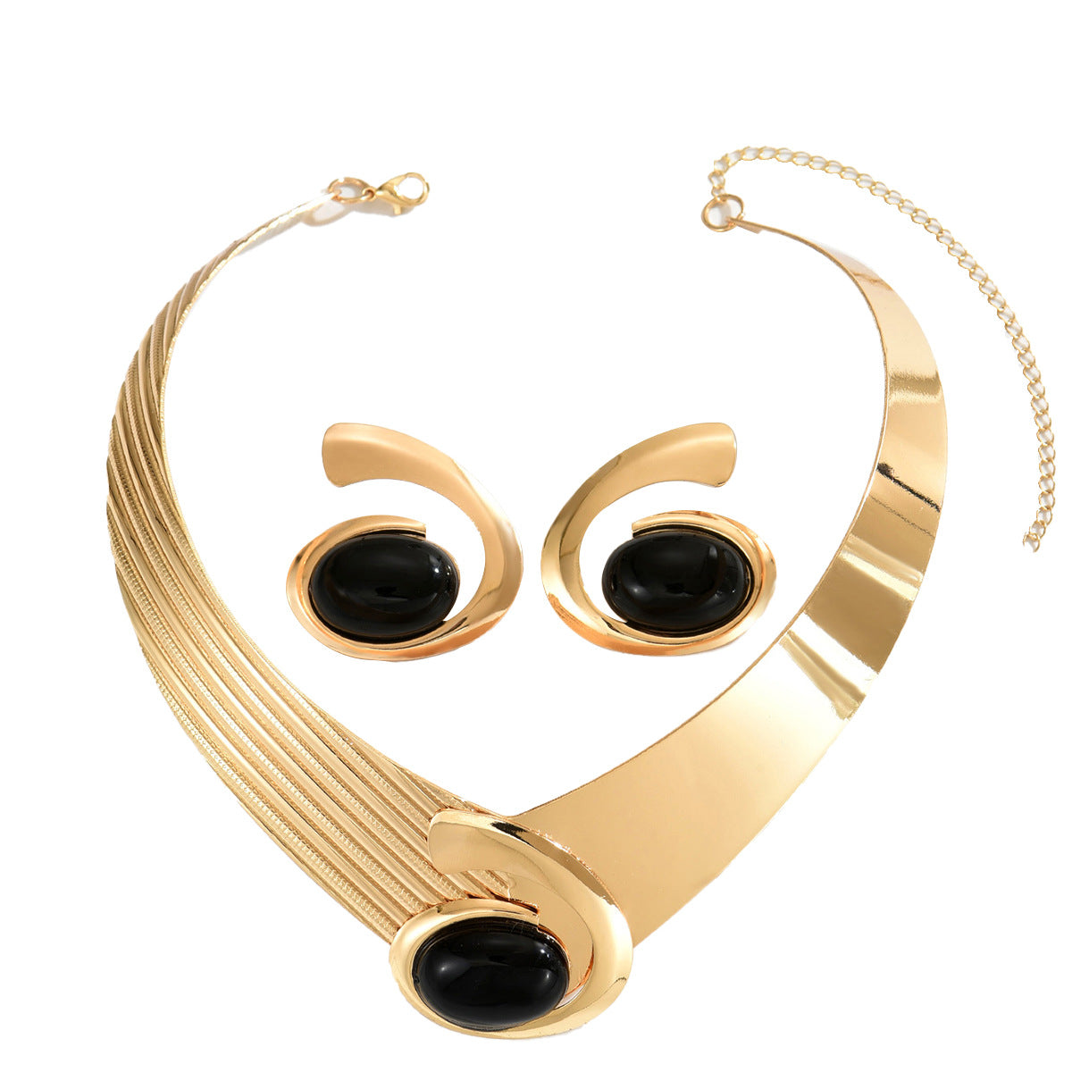 Black Oval Statement Collar Jewelry — product image 5