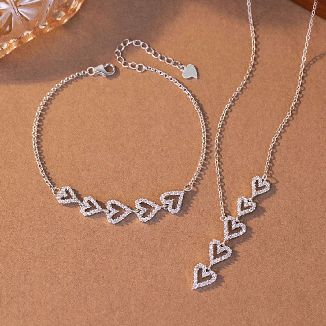 Lovely Sterling Silver 925 Necklace Women's Light Luxury High-Grade Zircon Tassel Clavicle Chain Ins Style Little Red Book Same Pendant