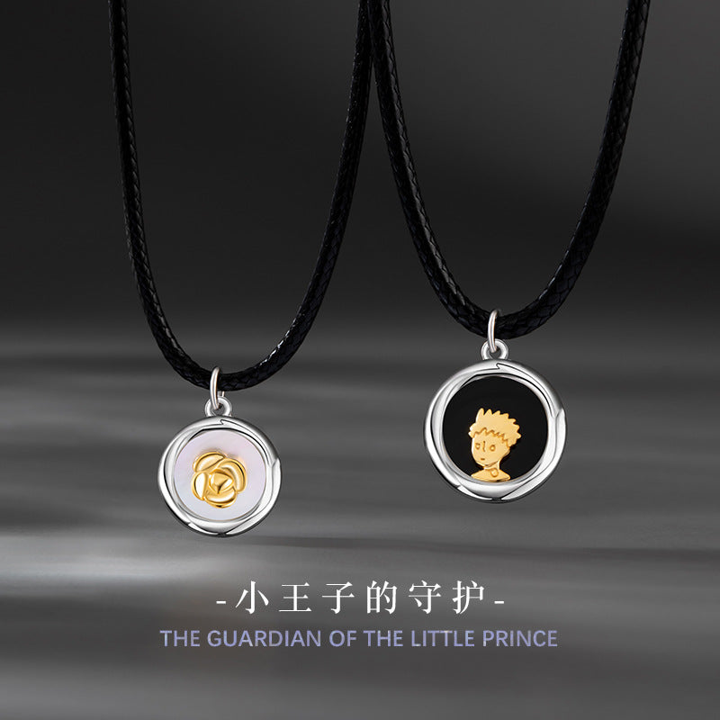 Naszyjnik ze srebra próby 925 – róża i muszla