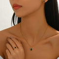 Small Black Oval Pendant Jewelry