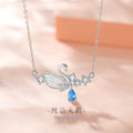 Swan Sterling Silver 925 Necklace Niche Design Light Luxury White Fritillary Clavicle Chain Ins Style Star Tassel Pendant
