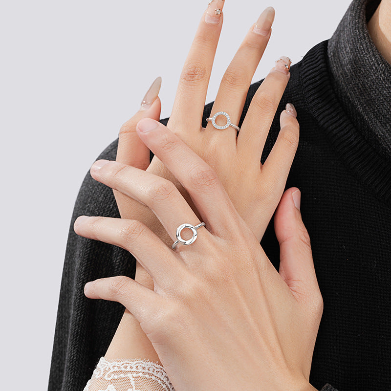 Mobius Ring Sterling Silver 925 Couple Ring Niche Design Light Luxury Double Ring Ring Ins Style Symbol Pair Ring