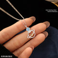 Niche S925 Sterling Silver Necklace Female Natural Topaz Astronaut Planet Clavicle Chain Couple Gift Light Luxury Silver Jewelry