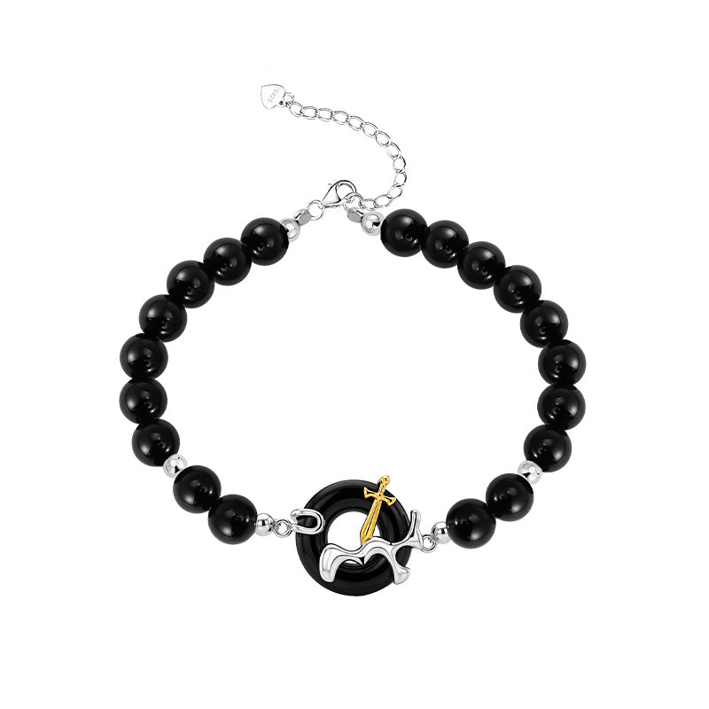 S925 Sterling Silver Bamboo White Agate Bracelet Female New Chinese Style High-Rise Light Luxury Niche Birthday Gift for Girlfriend Female
