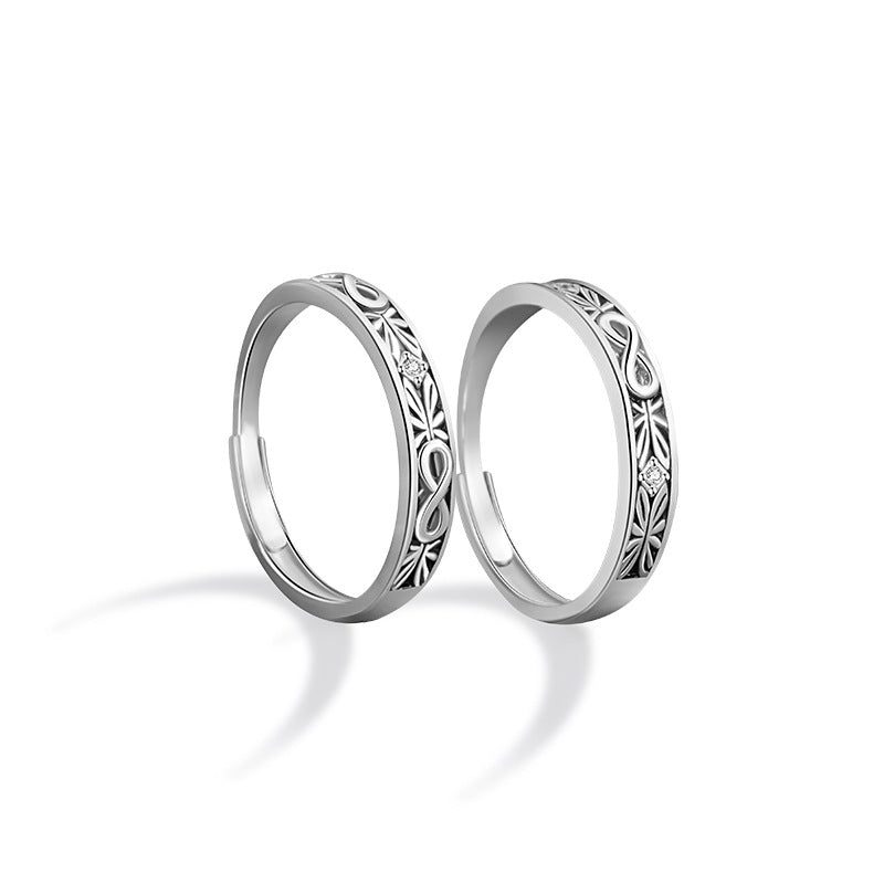 Mobius Sterling Silver 925 Couple Ring Niche Design Light Luxury Ring Valentine's Day Unlimited Symbol Pair Ring
