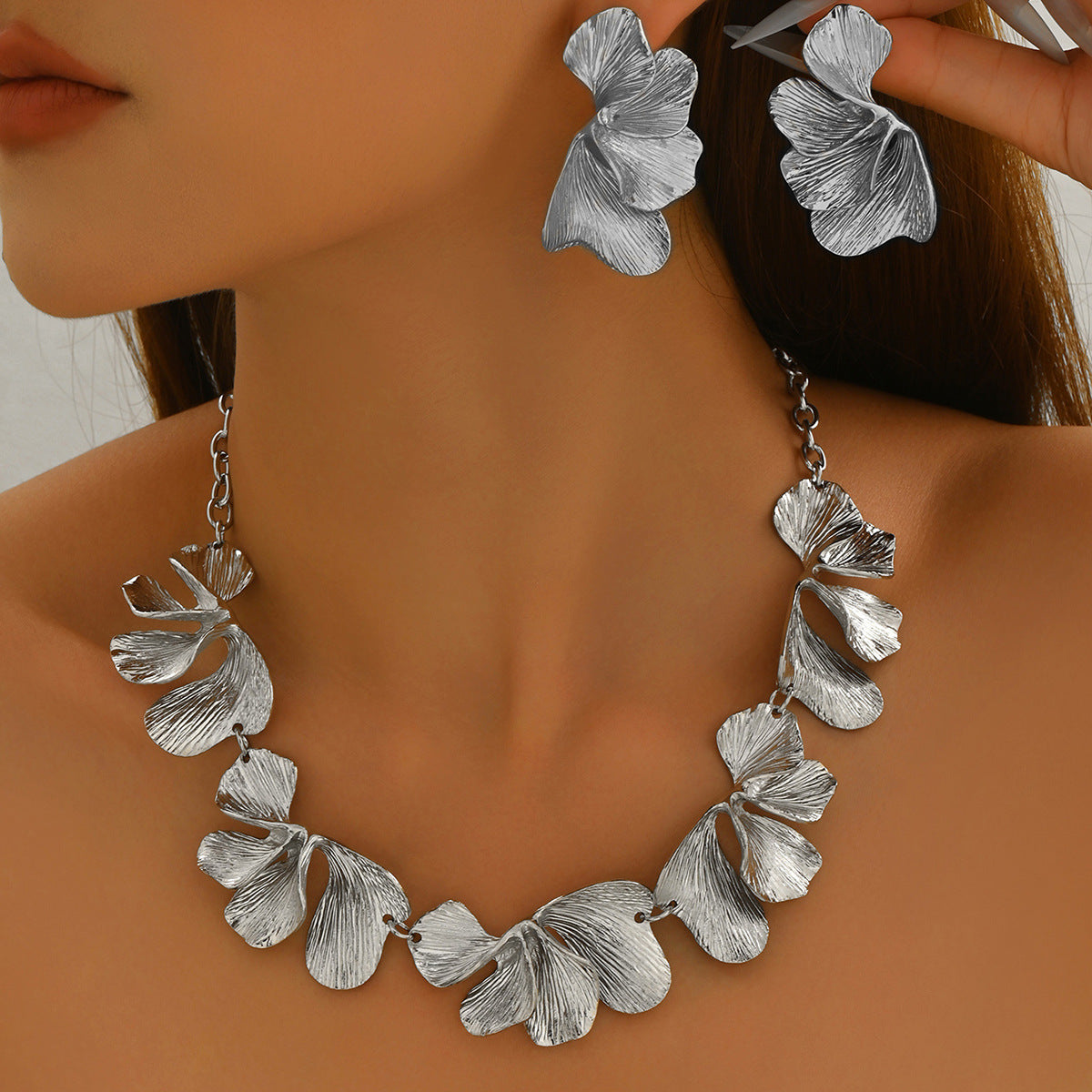 Pleated Petal Statement Jewelry — product image 2