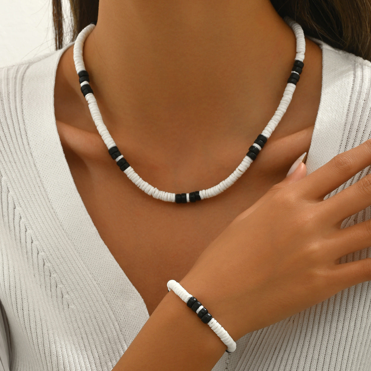 White and Black Strand Jewelry