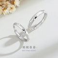 Sun and Moon Pure Silver 999 Couple Ring Men and Women Niche Design Light Luxury Rhombus Ring Qixi Ins Sun Ring