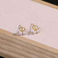 Letter CD Sterling Silver 925 Pearl Stud Earrings Female Niche Design Light Luxury Earrings Ins Style Cross-Border Foreign Trade Earrings