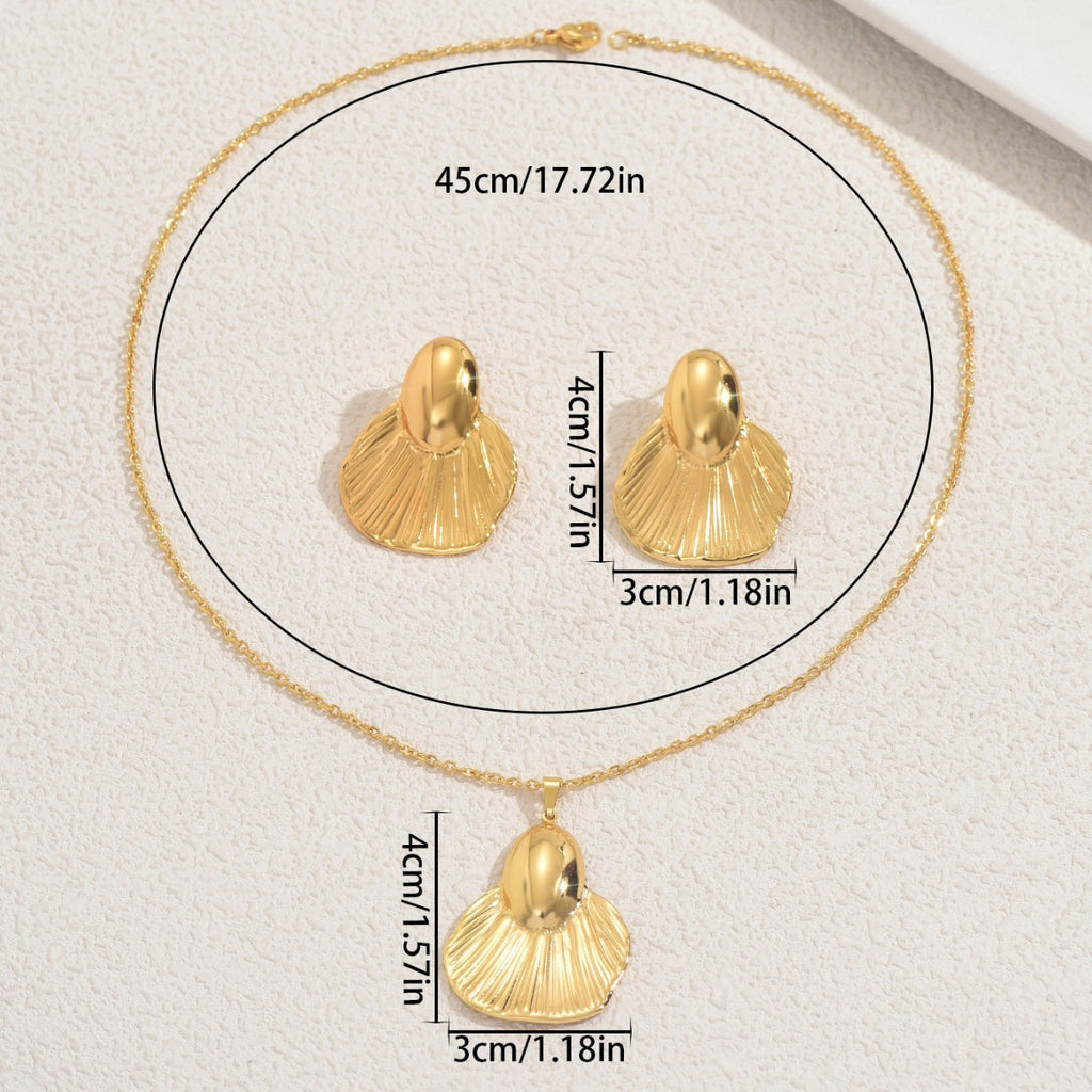 Ridged Fan Pendant Jewelry — product image 4