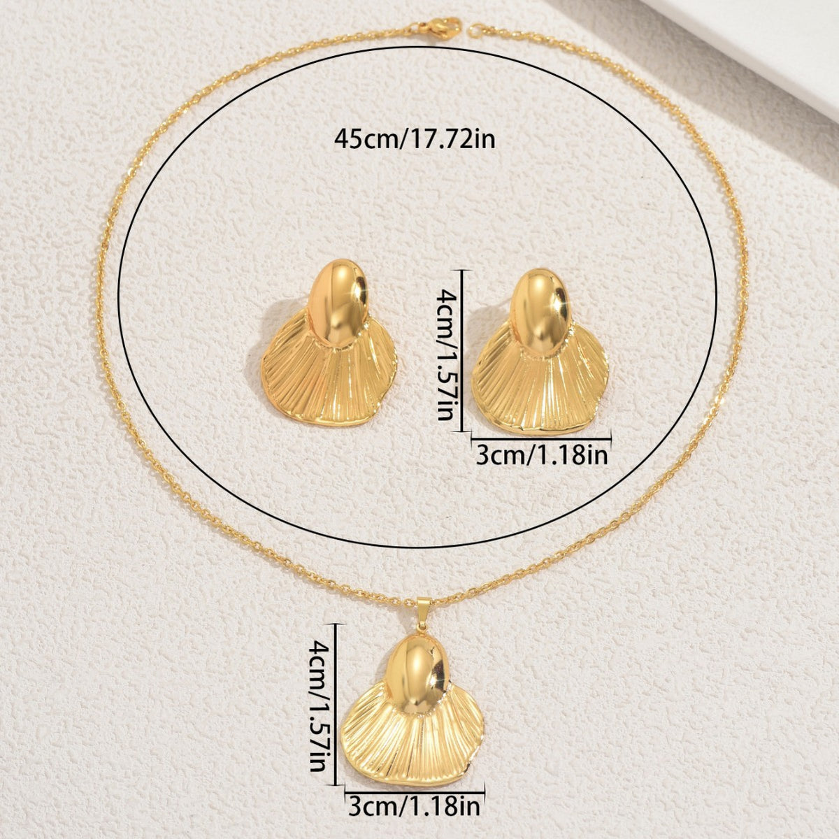 Ridged Fan Pendant Jewelry — product image 4