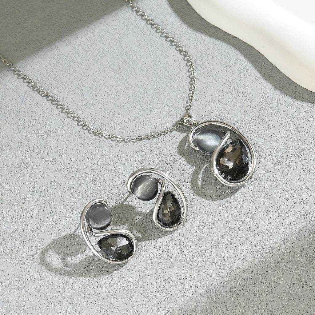 Dark Double-Curve Pendant Jewelry — product image 2