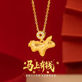 Immediately Rich Flower Sterling Silver 925 Necklace Women's Light Luxury High-Grade Sense Birth Year Copper Coin Clavicle Chain Zodiac Horse Pendant