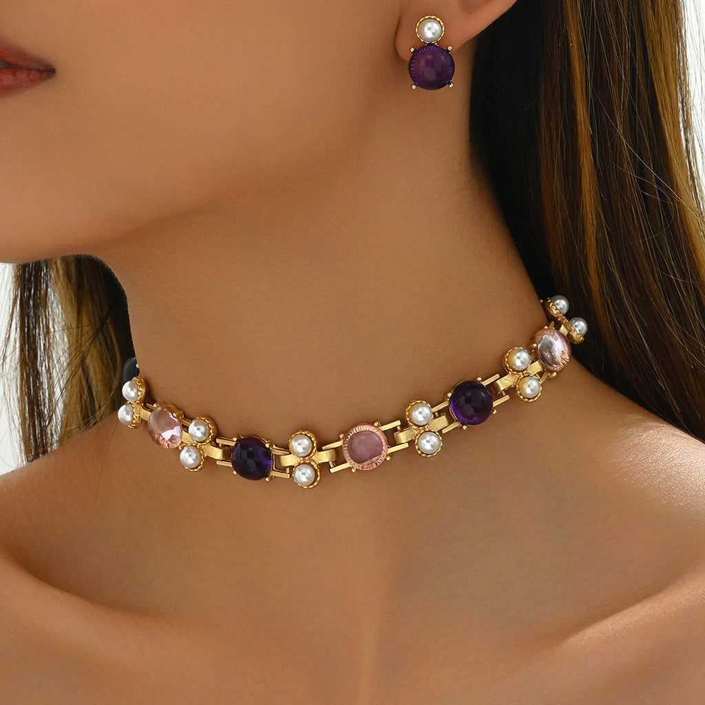 Purple and Pearl-Effect Jewelry — product image 2