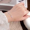 S925 Silver Bracelet Female Big Dipper Seven Star Moonstone Niche Design Sense Star Rail Bracelet Light Luxury Temperament Jewelry Wholesale