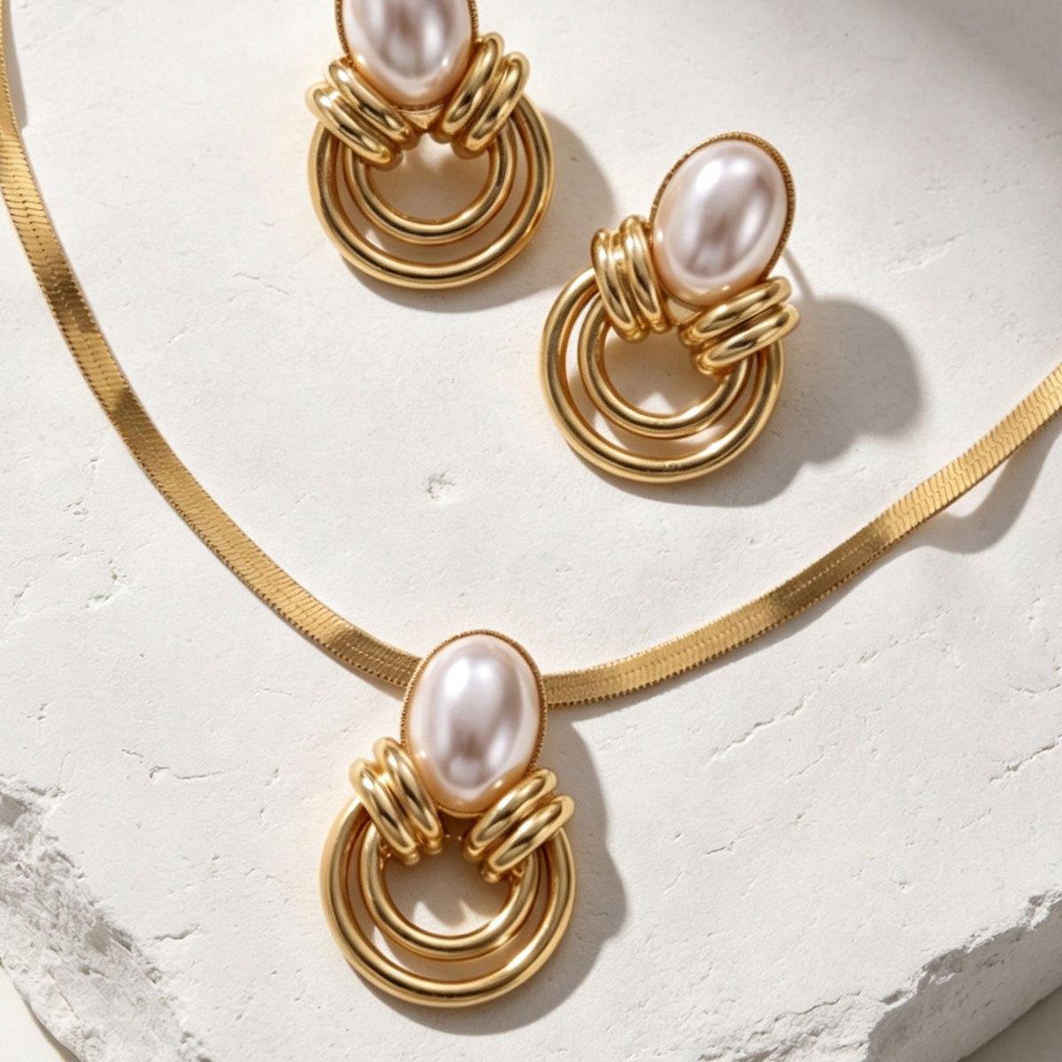 Pearl-Effect Loop Drop Jewelry — product image 2