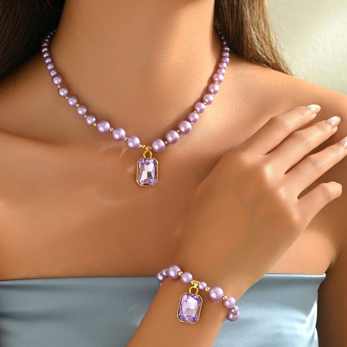 Lavender Bead Pendant Jewelry — product image 2
