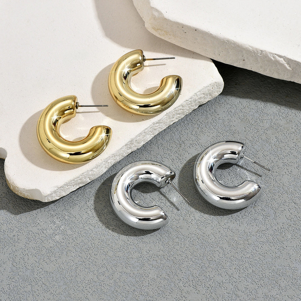 Rounded C-Shaped Earrings — product image 3