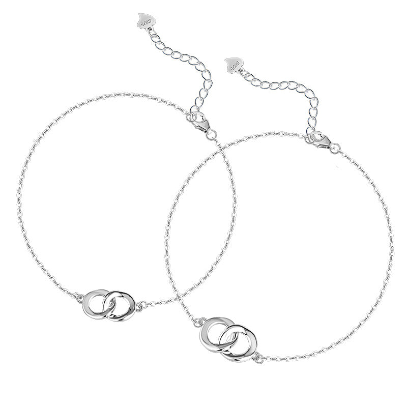 S925 Sterling Silver Mobius Couple Bracelet Light Luxury Niche Design Sense Valentine's Day Gift Silver Jewelry Source Factory