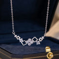 Lucky Clover Sterling Silver 925 Necklace Women's Light Luxury High-Grade Flower Zircon Clavicle Chain Ins Little Red Book Pendant