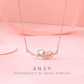 Golden Branch Jade Leaf Sterling Silver 925 Necklace Women's Niche Design Light Luxury Clavicle Chain Ins Style Zircon Branch Pendant