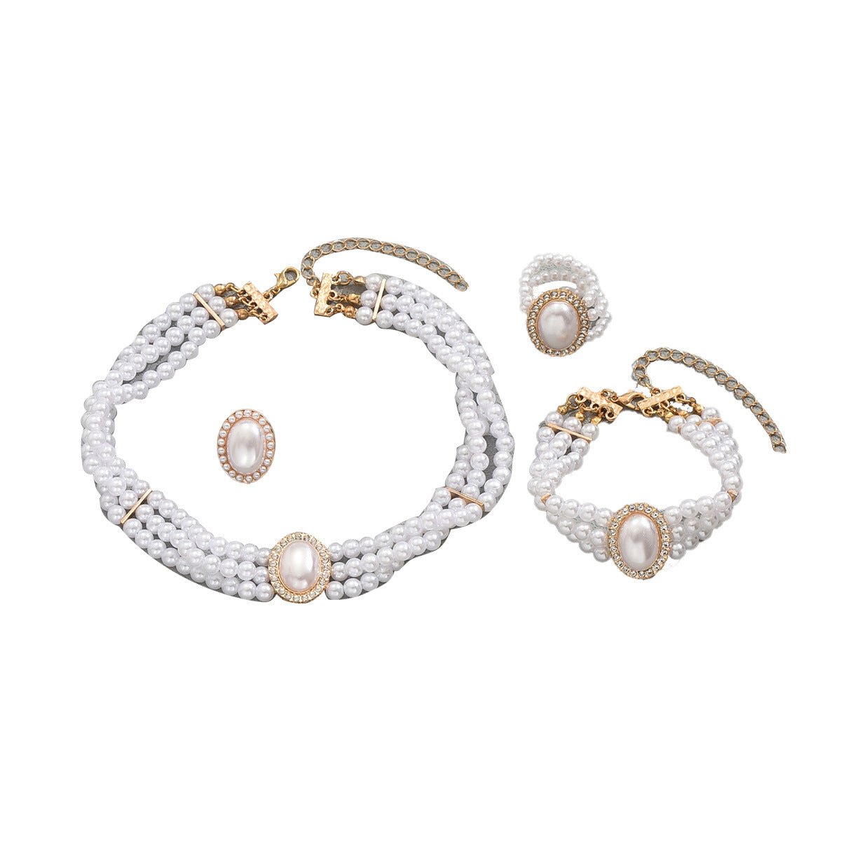 Layered Pearl-Effect Choker Jewelry — product image 5