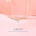Cherry Blossom Sterling Silver 925 Necklace Female Niche Design Light Luxury Flower Clavicle Chain Ins Style Zircon Pearl Pendant